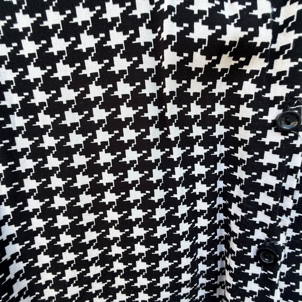 Big Dart Black and White Houndstooth Button-Up blouse, size EU 44/Large - Picture 2 of 4